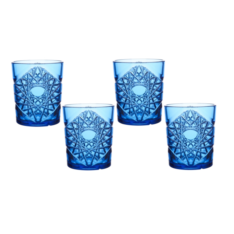 Premium lowball glas 35 cl. Blue Aqua (4-pak)
